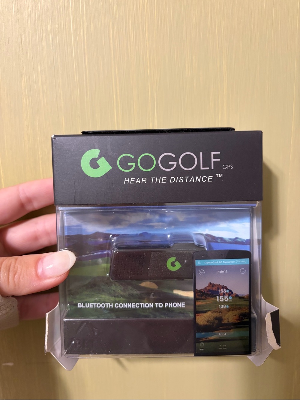 GOGOLF GPS Golf Rangefinder with Bluetooth - Black with Green Accent